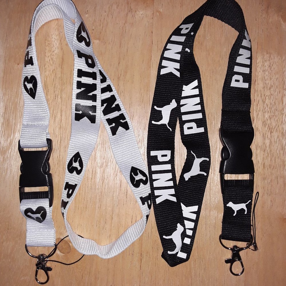 2 Brand New PINK Combo E Lanyard
